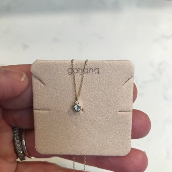 Gorjana 14K Aquamarine and Diamond Birthstone Necklace - Picture 2 of 7
